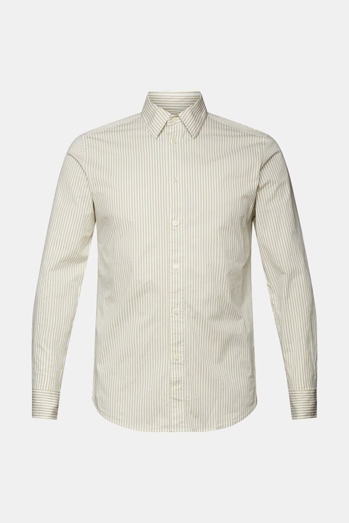 Gestreept shirt van katoen-popeline, PISTACHIO GREEN, detail image number 5
