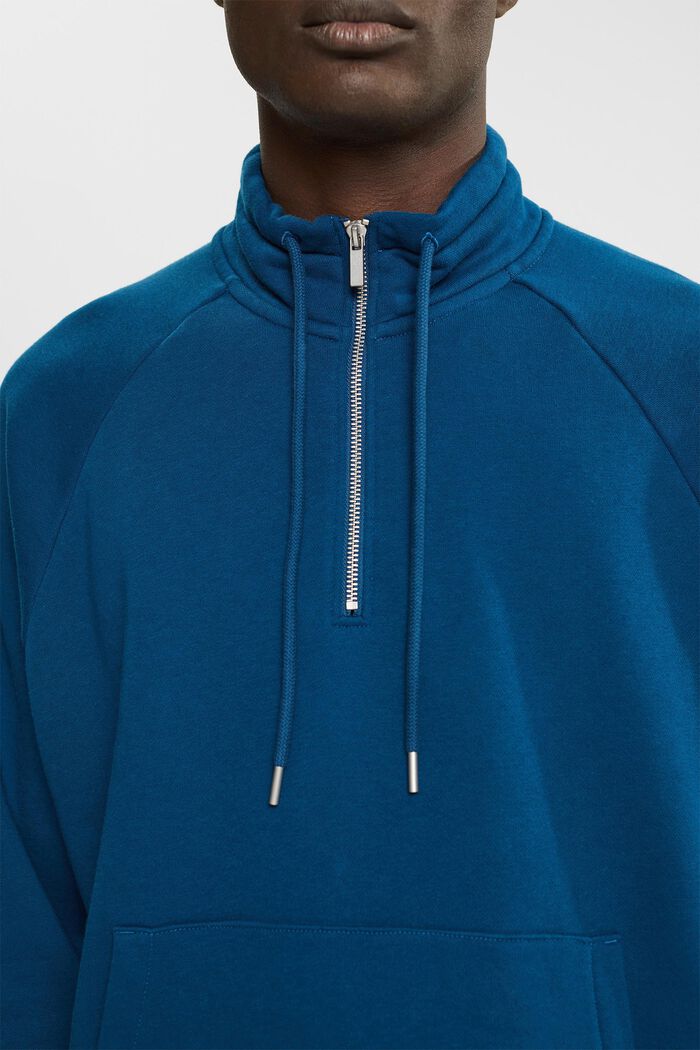 Sweatshirt met halve ritssluiting, PETROL BLUE, detail image number 2