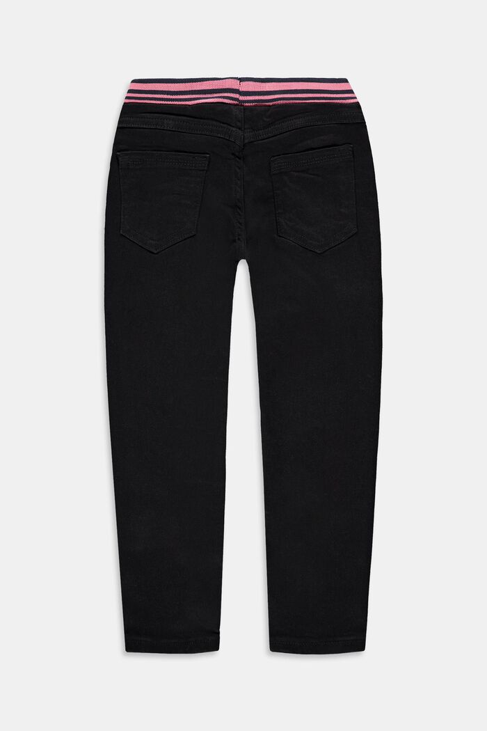 Jeans met elastische band, BLACK MEDIUM WASHED, detail image number 1