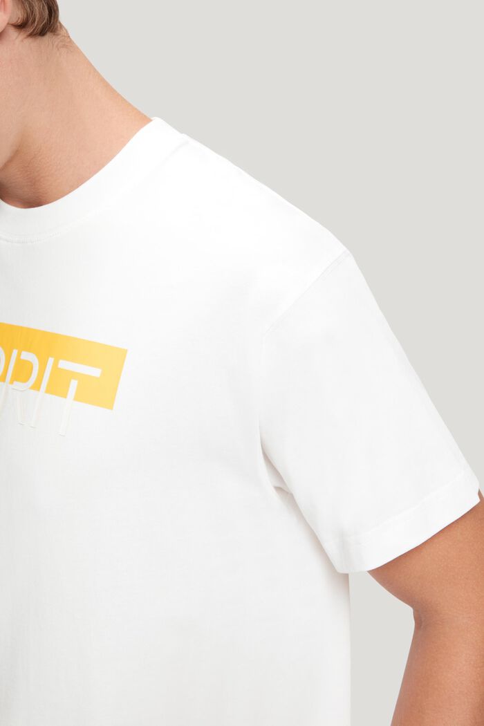 T-shirt met matglanzend label, WHITE, detail image number 3