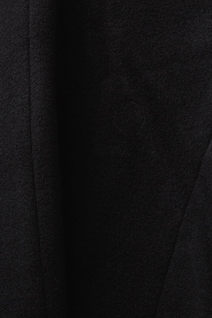 Gerecycled: mantel van wolmix met kasjmier, BLACK, detail image number 5