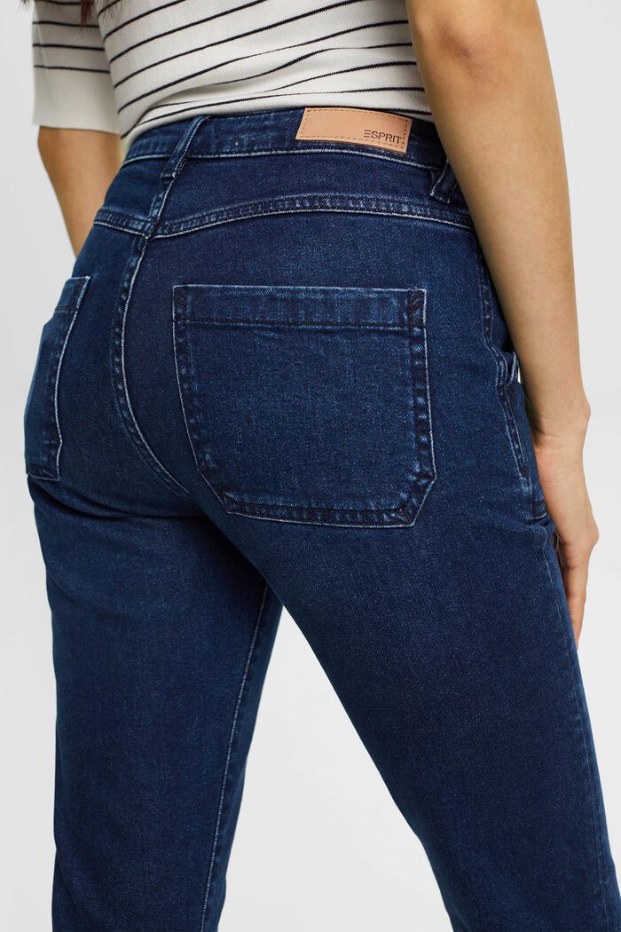 Slim fit-jeans met middelhoge taille, BLUE DARK WASHED, detail image number 4