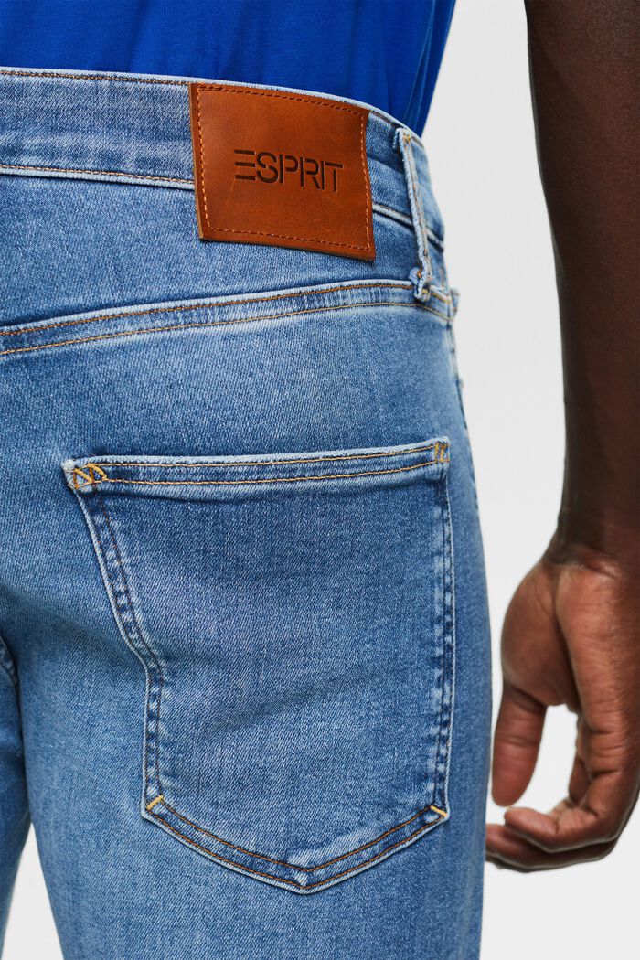 Slim fit jeans met middelhoge taille, BLUE LIGHT WASHED, detail image number 4