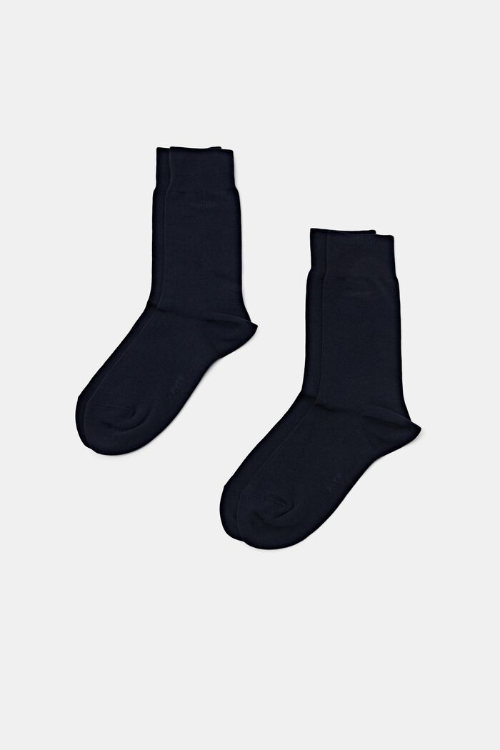 Set van 2 paar sokken, organic cotton, MARINE, detail image number 0