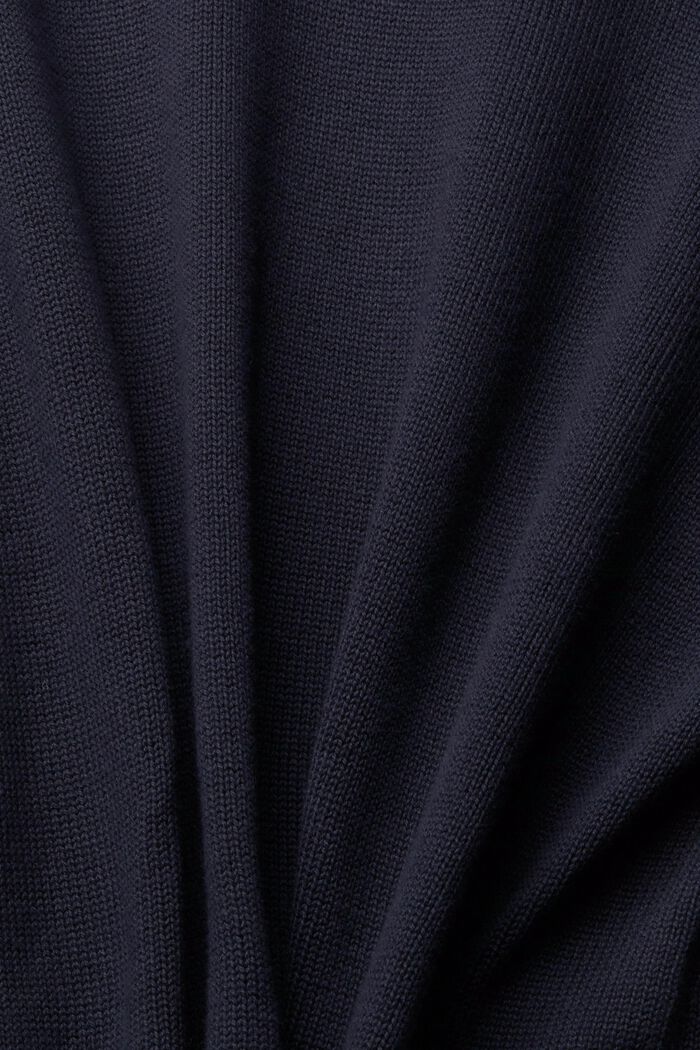Gebreide trui van duurzaam katoen, NAVY, detail image number 5