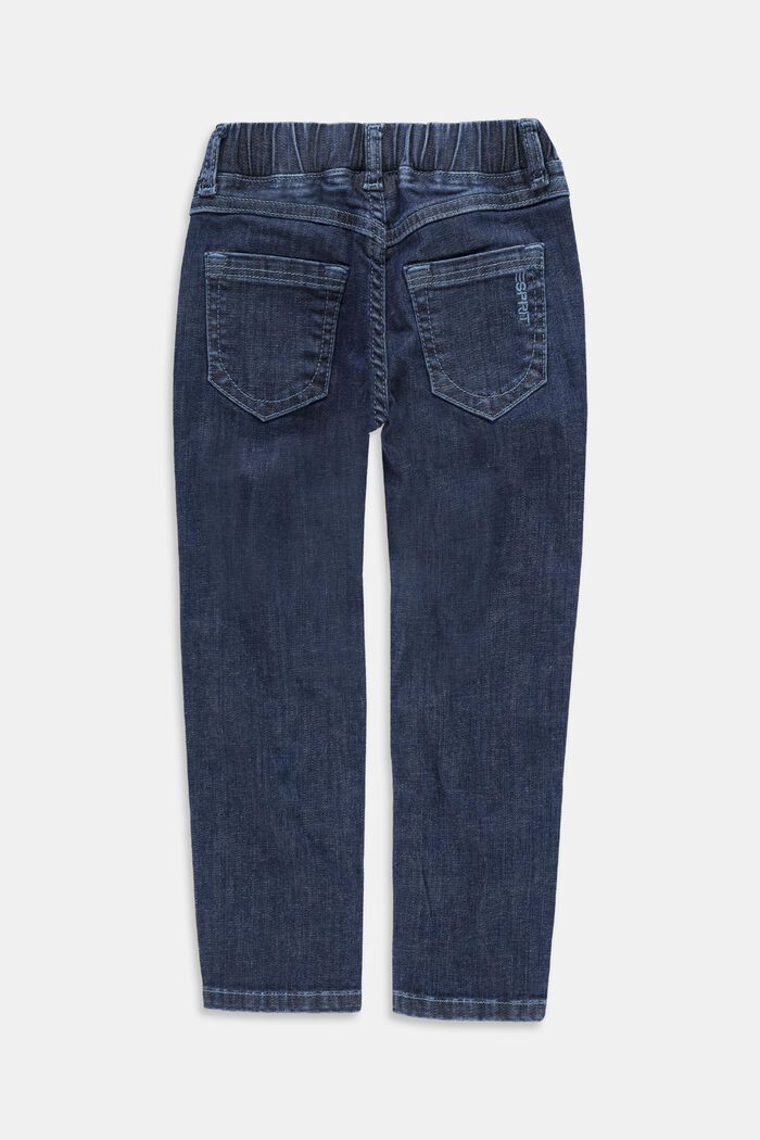 Gerecycled: jeans met elastische band, BLUE MEDIUM WASHED, detail image number 1
