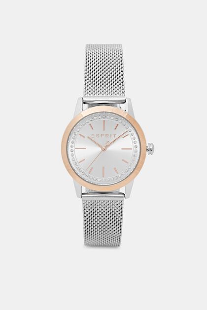Set van horloge en armband met zirkonia, SILVER, overview