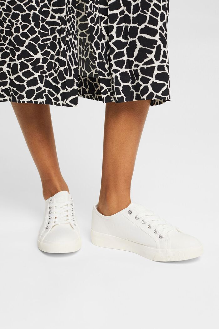 Canvas sneakers met plateauzool