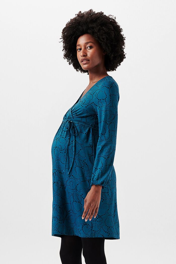 Jersey jurk met motief, LENZING™ ECOVERO™, BLUE CORAL, detail image number 4