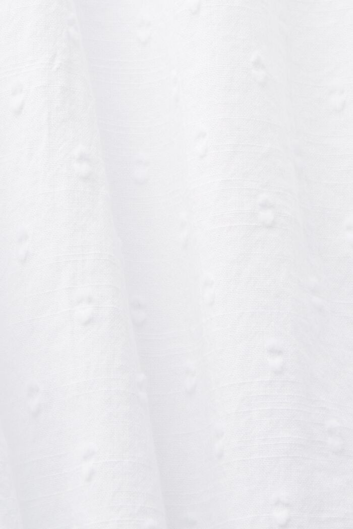 Mouwloze blouse met Zwitserse stippen, 100% katoen, WHITE, detail image number 5
