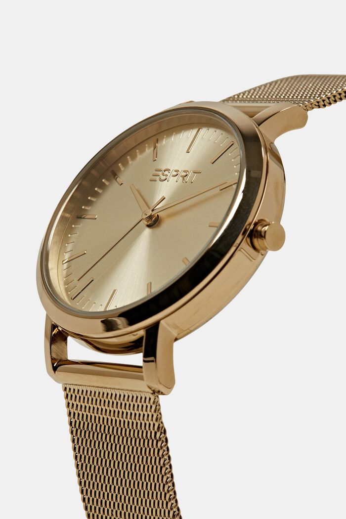 Horloge met edelstalen bandje van mesh, GOLD, detail image number 1
