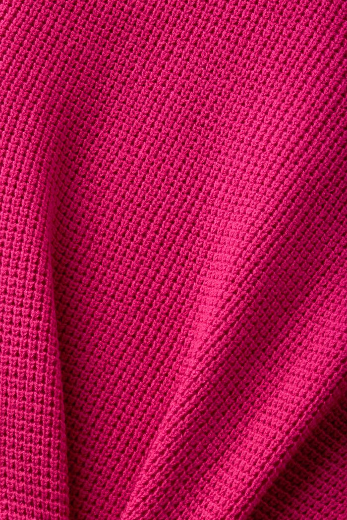 Gebreide trui in een los model met V-hals, PINK FUCHSIA, detail image number 5