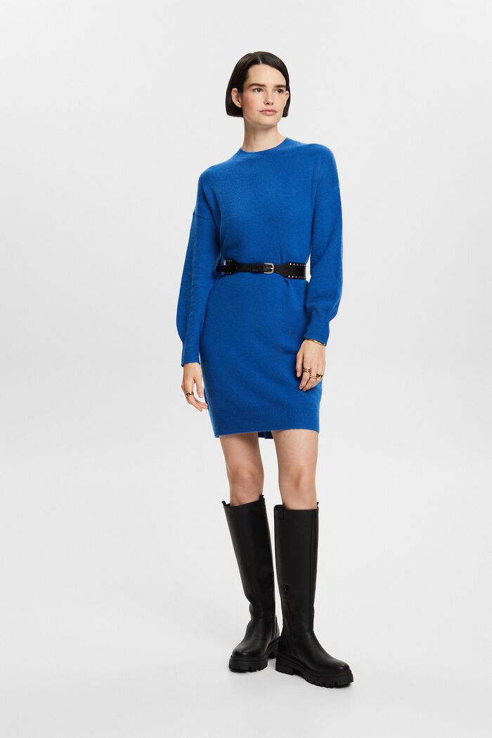 Gebreide mini-jurk, BRIGHT BLUE, detail image number 6