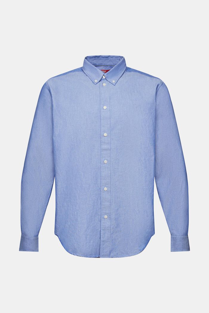 Buttondown-overhemd van katoen-popeline, BRIGHT BLUE, detail image number 5