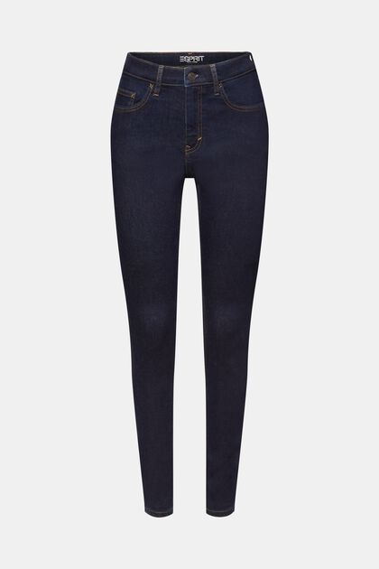 Skinny jeans met hoge taille, katoen met stretch