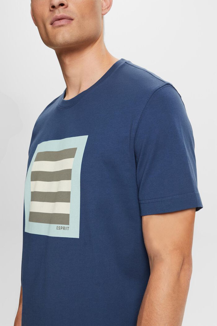 Grafisch T-shirt van katoen-jersey, GREY BLUE, detail image number 2