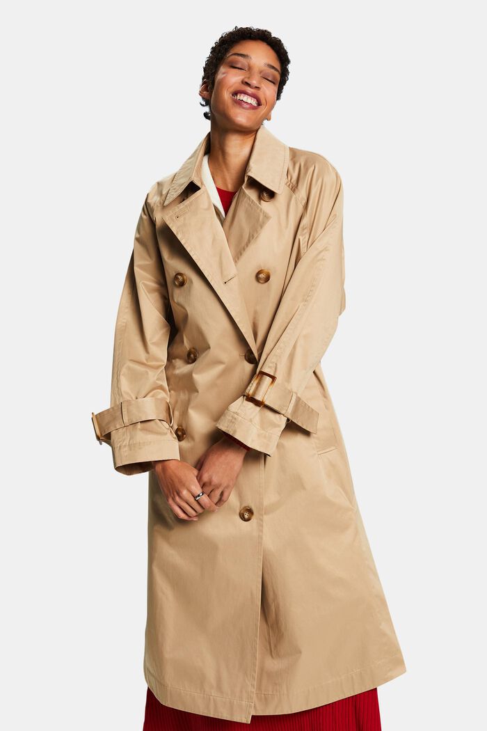 Double-breasted trenchcoat, BEIGE, detail image number 0