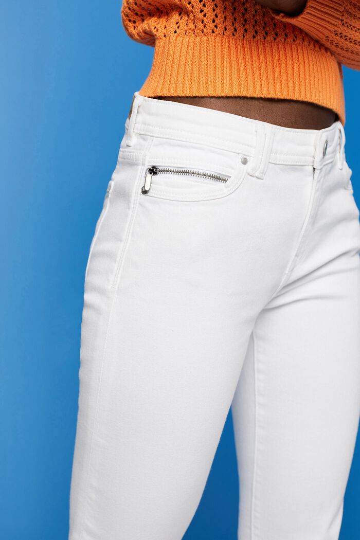 Jeans met ritsdetails, WHITE, detail image number 2