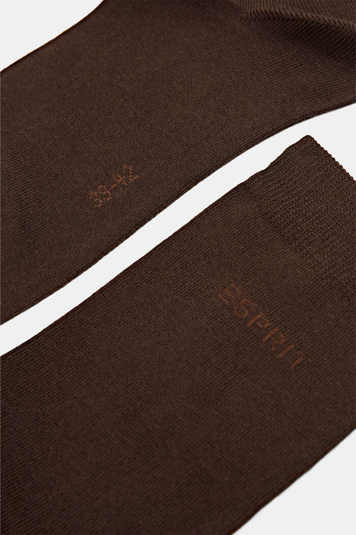 Set van twee paar sokken met logo, mix met biologisch katoen, DARK BROWN, detail image number 1