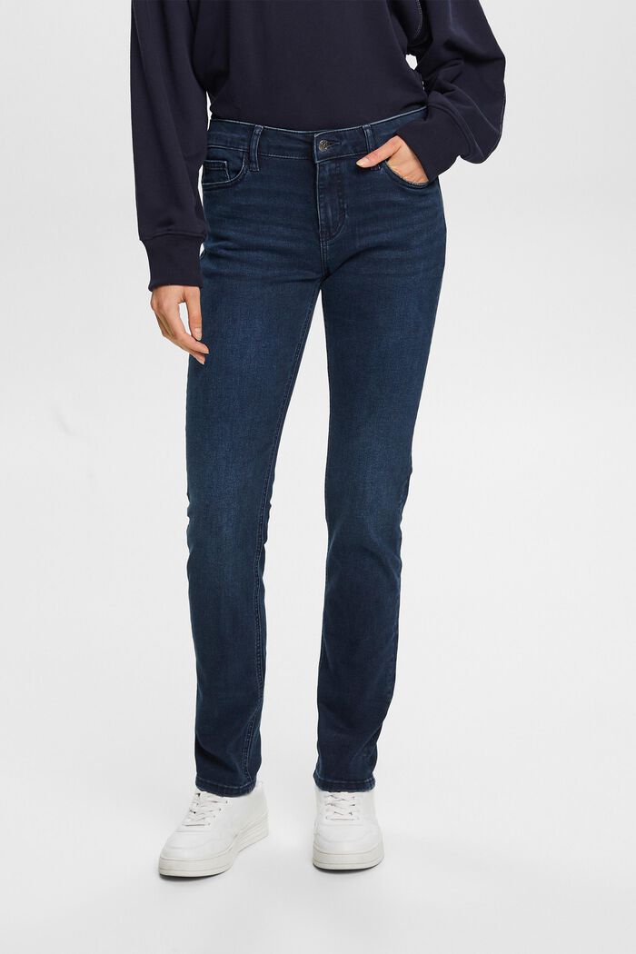 Slim fit-jeans met middelhoge taille, BLUE BLACK, detail image number 0