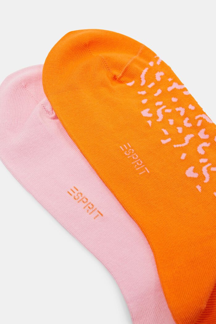 2 paar katoenen sokken met print, ORANGE/LIGHT PINK, detail image number 2