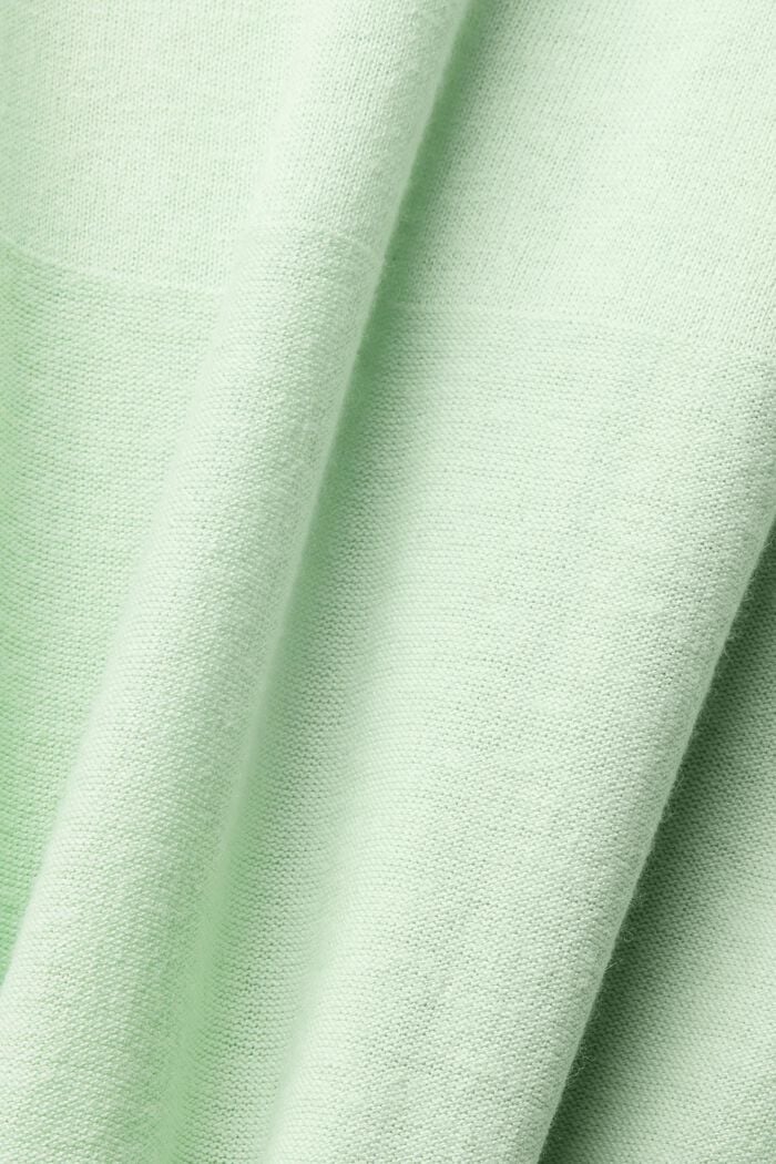 Met linnen: fijngebreide trui, PASTEL GREEN, detail image number 4