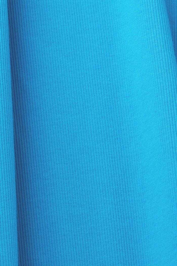 Geribde jersey midi-jurk van stretchkatoen, BLUE, detail image number 6