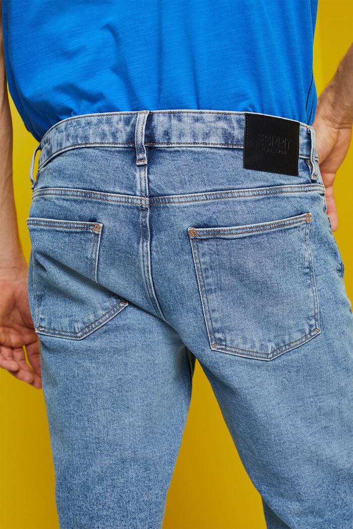 Slim jeans van katoen met stretch, BLUE MEDIUM WASHED, detail image number 2