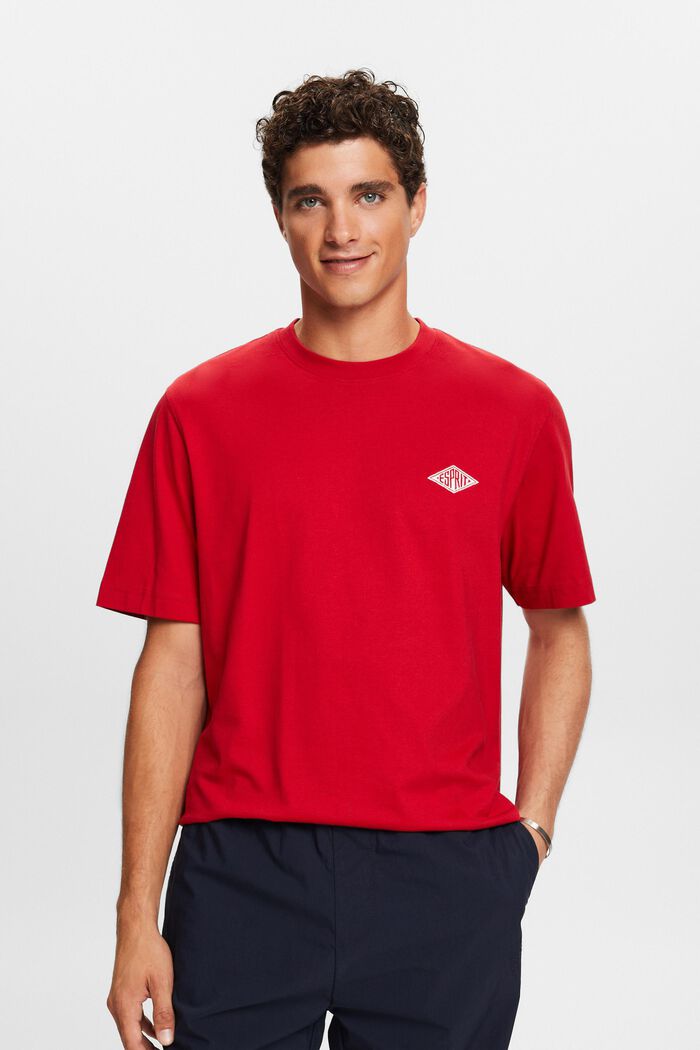 T-shirt met korte mouwen en logo, DARK RED, detail image number 2