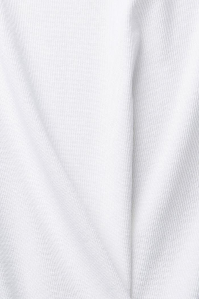 Fijn geribd T-shirt, mix van biologisch katoen, WHITE, detail image number 1