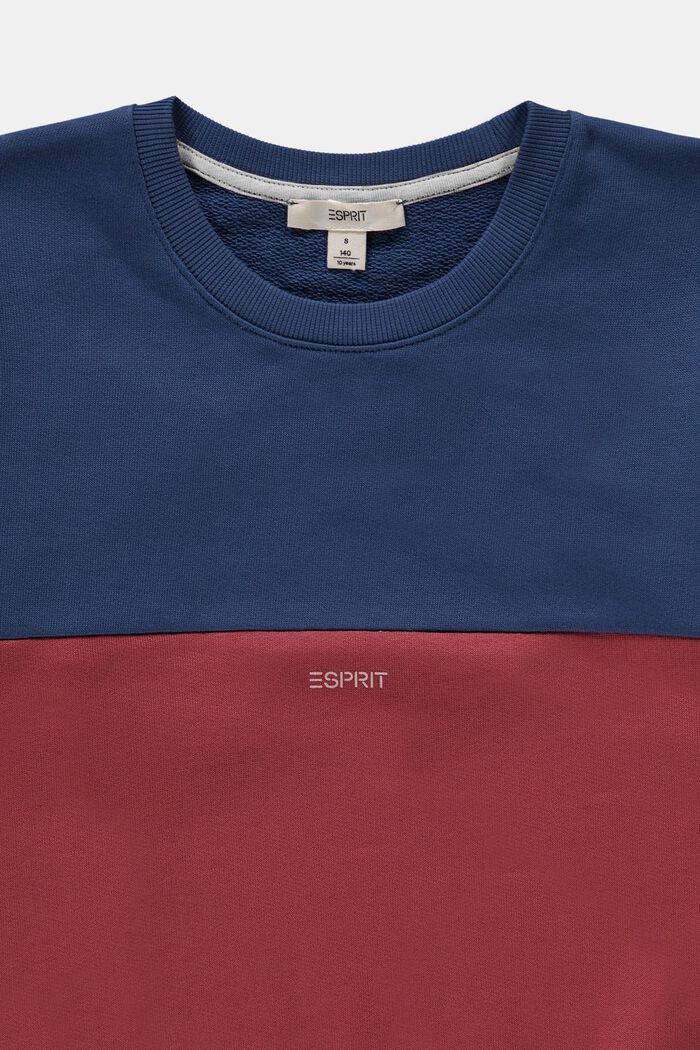 Sweatshirt met colour block, GARNET RED, detail image number 2