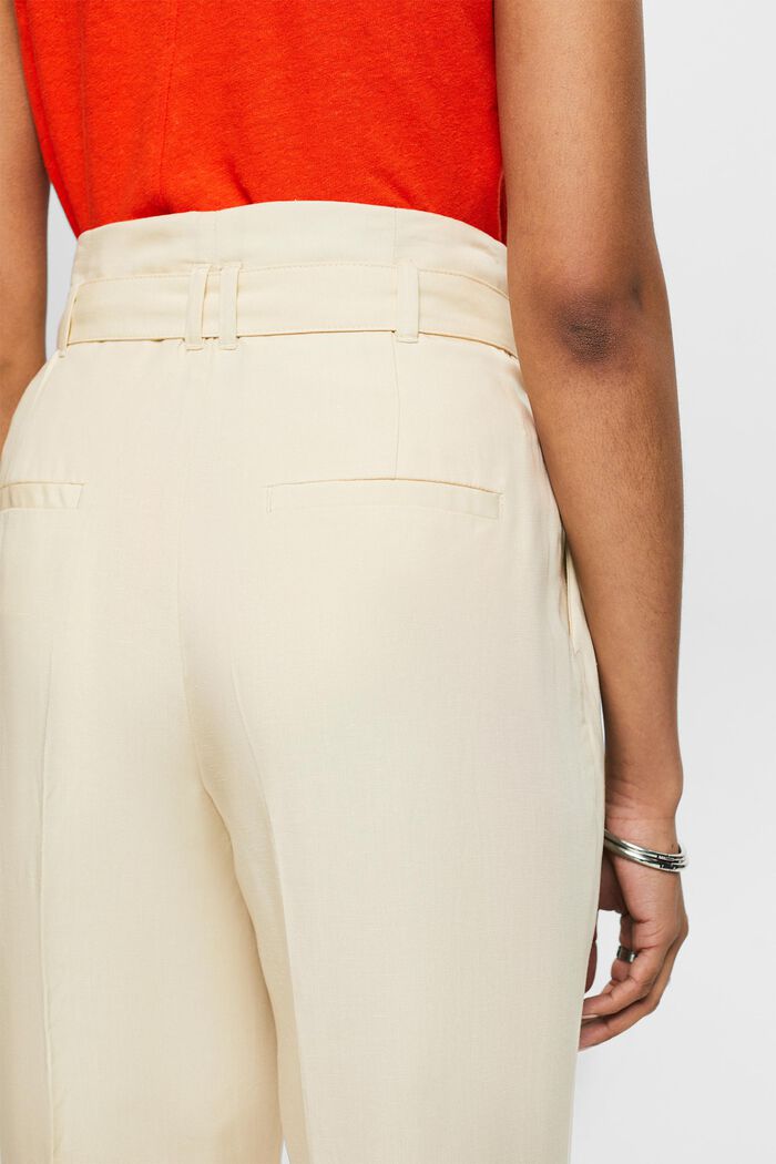 Cropped culotte met hoge taille voor mix & match, SAND, detail image number 3
