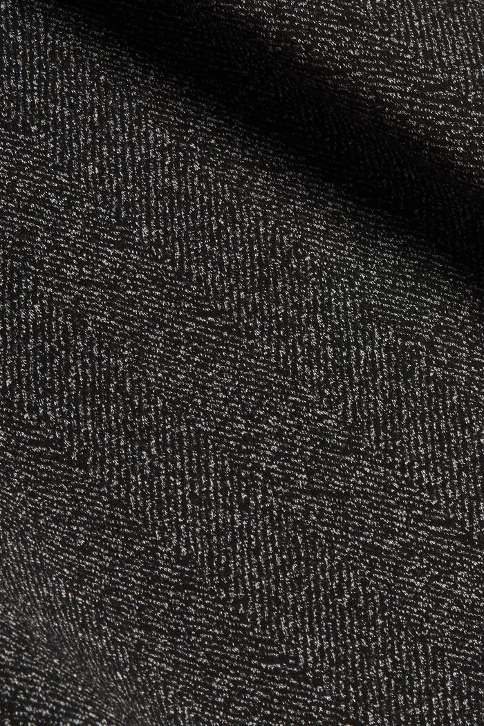 Mix + Match HERRINGBONE midi-jurk met ceintuur, BLACK, detail image number 4
