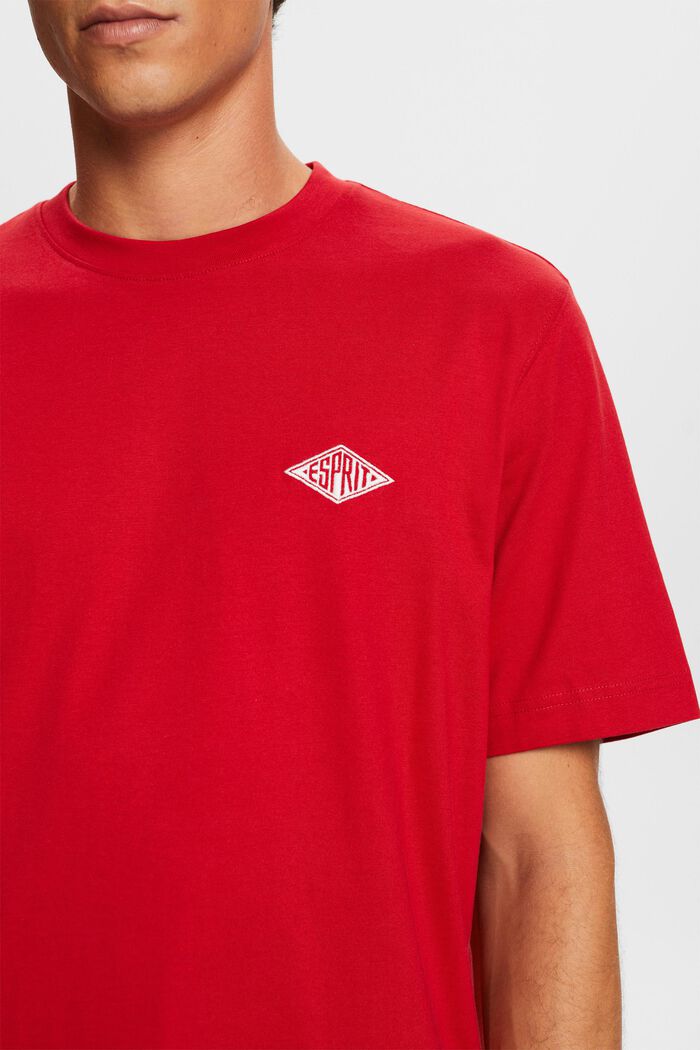 T-shirt met korte mouwen en logo, DARK RED, detail image number 1