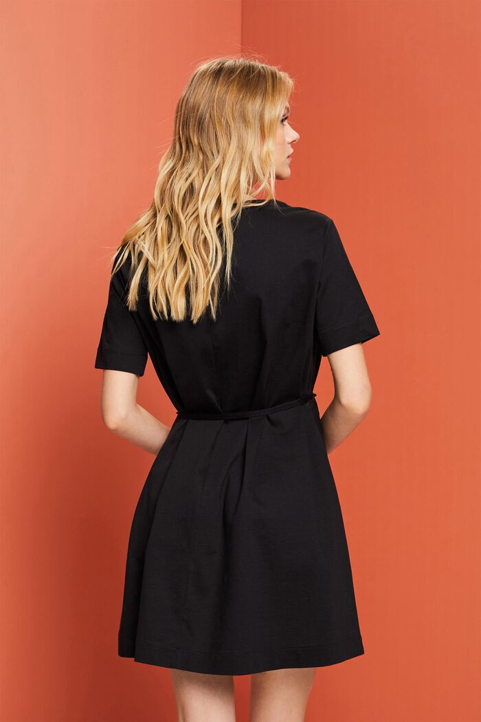 Jersey mini-jurk, 100% katoen, BLACK, detail image number 3
