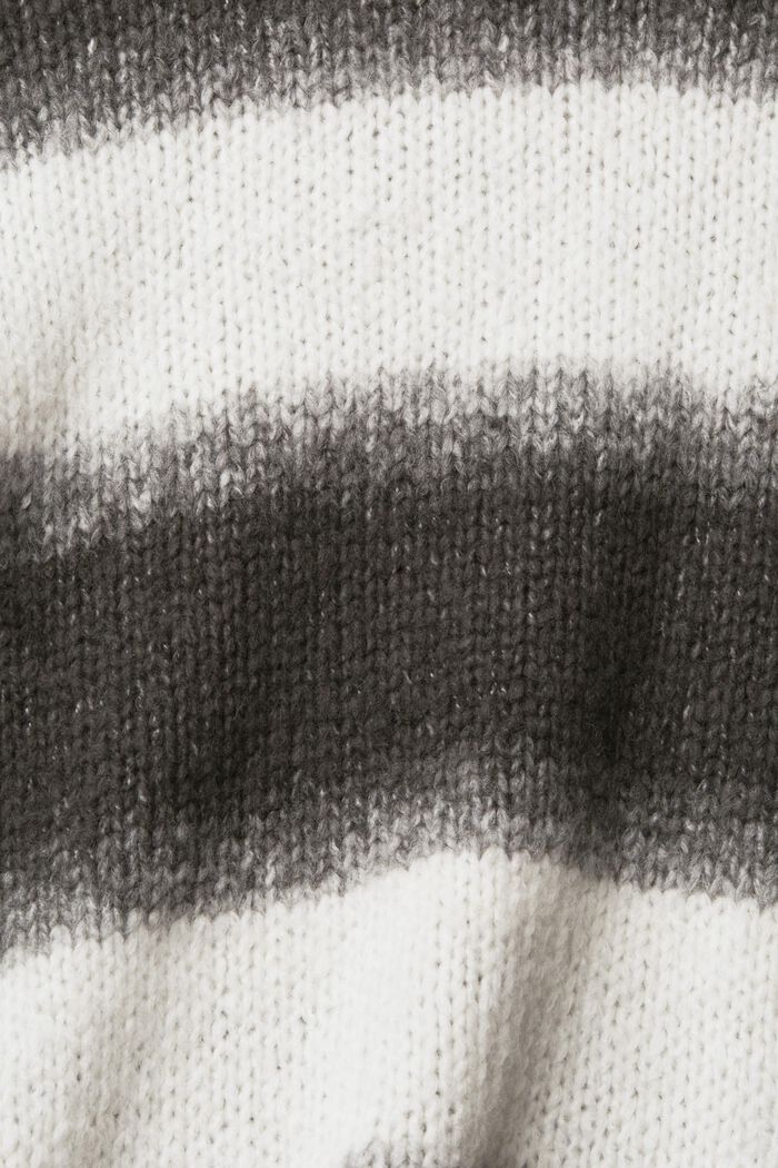 Gestreepte trui van een wolmix, BLACK, detail image number 5