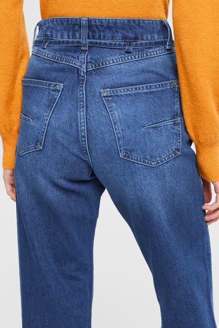High-rise dad fit jeans met bijpassende riem, BLUE MEDIUM WASHED, detail image number 4