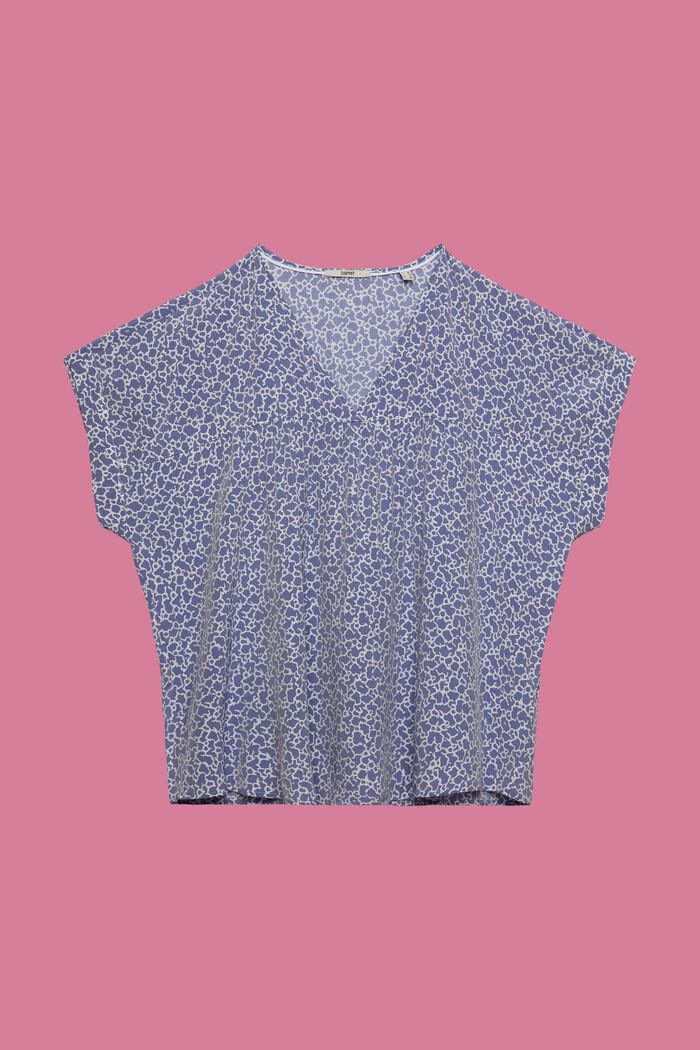 CURVY blouse met V-hals, LENZING™ ECOVERO™, INK, detail image number 2