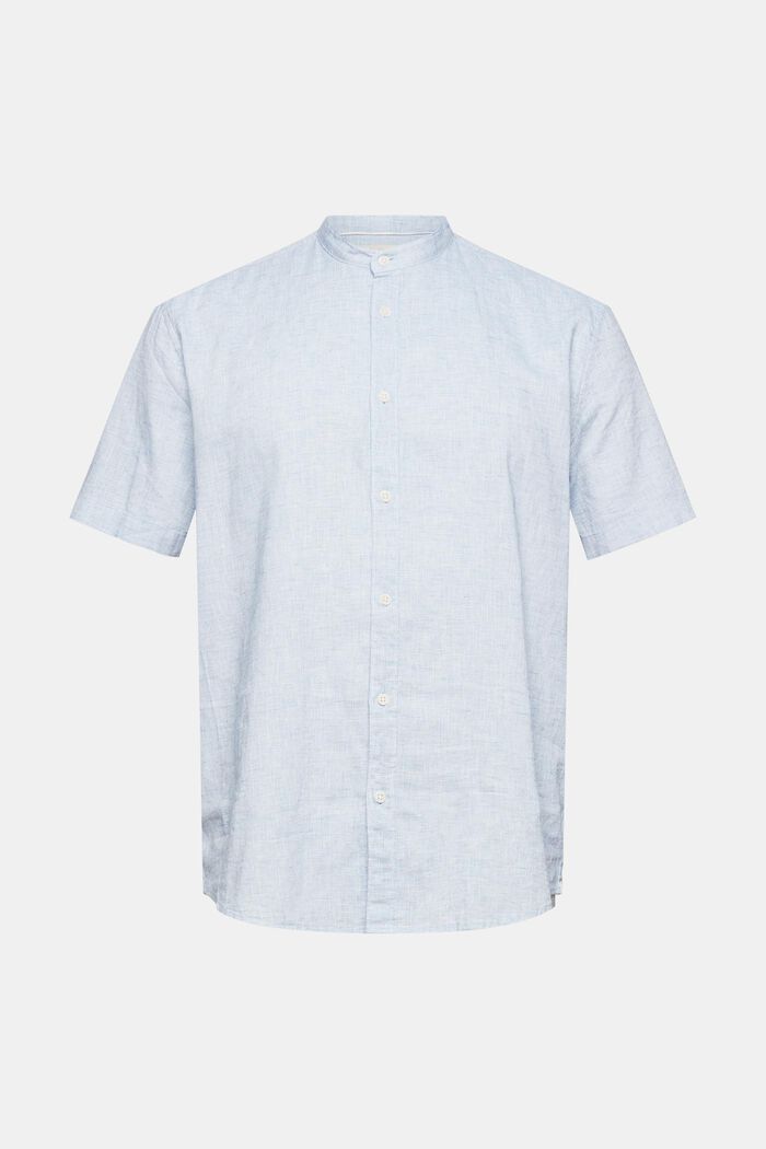Overhemd van een linnenmix, BLUE, overview