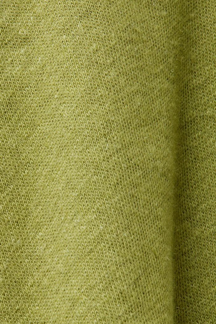 T-shirt van een mix van katoen en linnen, PISTACHIO GREEN, detail image number 5