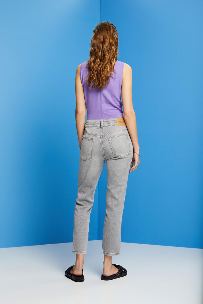 Boyfriend jeans met tunnelkoord op taillehoogte, GREY LIGHT WASHED, detail image number 3