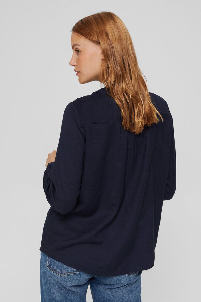 Henley blouse van 100% katoen, NAVY, detail image number 3
