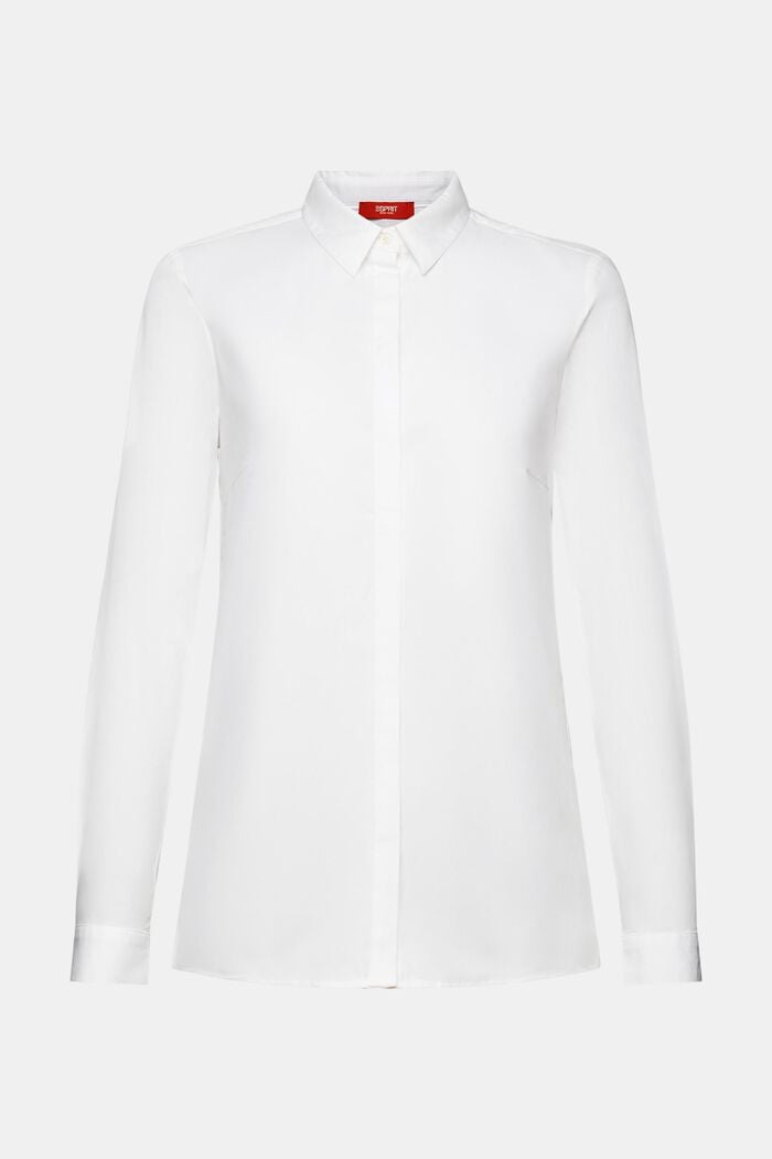 Shirt met lange mouwen van popeline, WHITE, detail image number 6