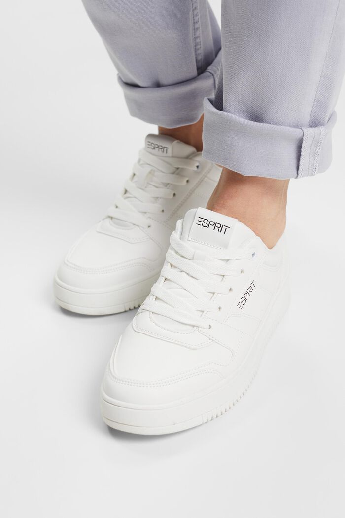 Sneakers van imitatieleer, WHITE, detail image number 1