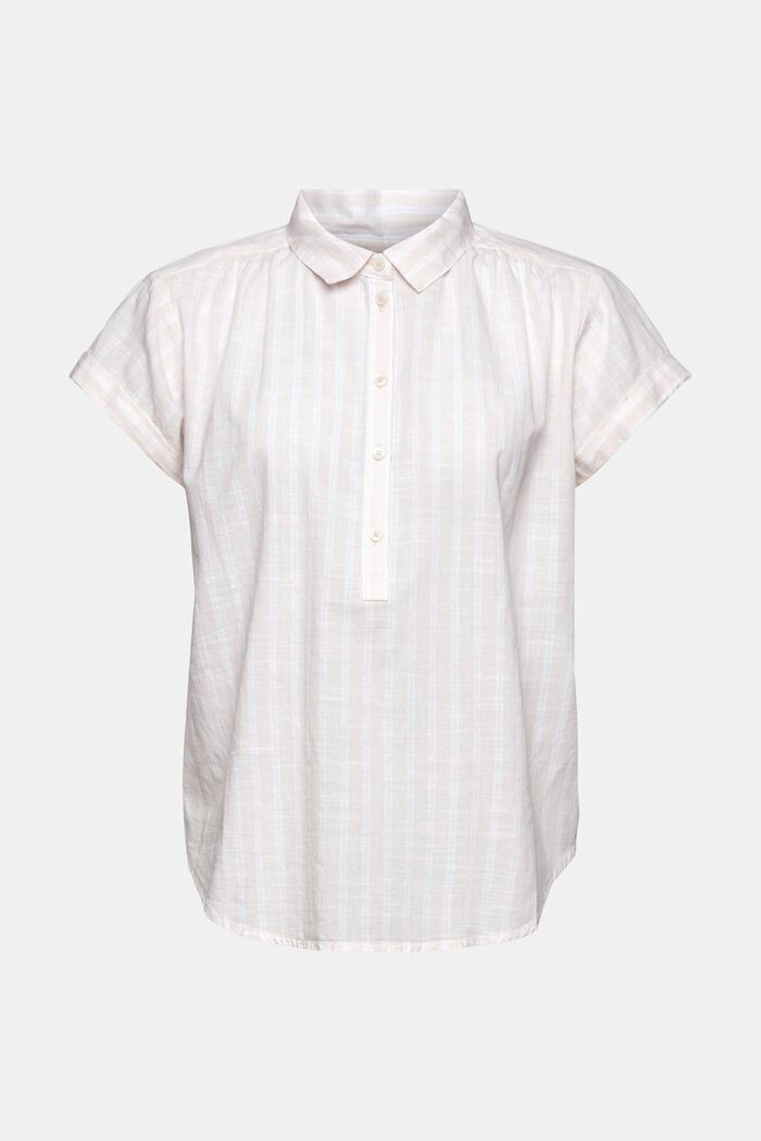 Geruite blouse met halflange knoopsluiting, NUDE, detail image number 7