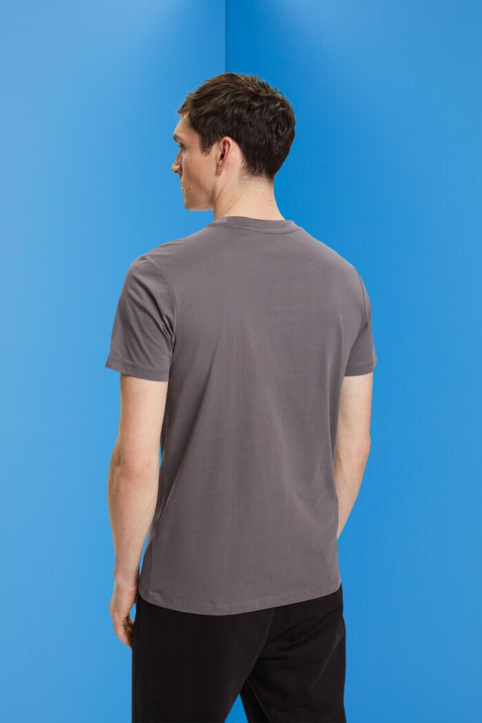 T-shirt van jersey met ronde hals, DARK GREY, detail image number 4