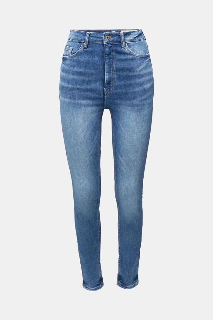 Jeans met superstretch, organic cotton, BLUE MEDIUM WASHED, detail image number 1