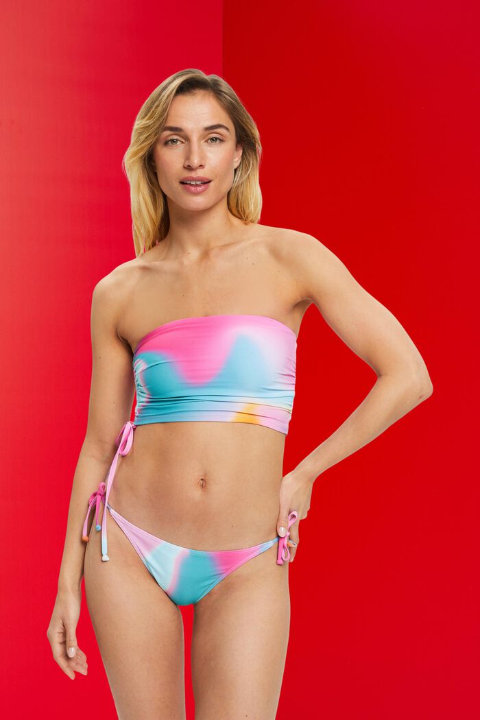 Bandeau-bikinitop met tie-dye, PINK, detail image number 0