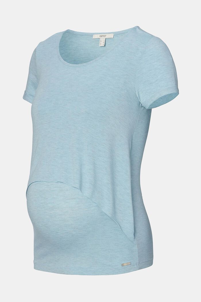 Gerecycled: T-shirt met laagjeslook, BLUE GREY, overview