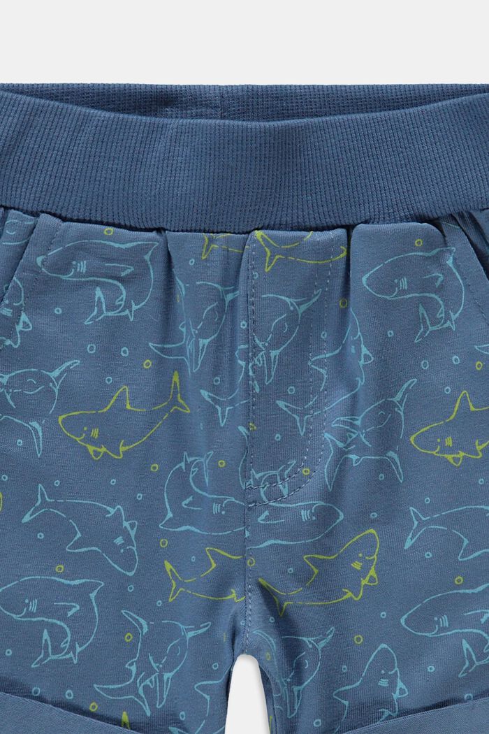 Jersey short met print van organic cotton, GREY BLUE, detail image number 2